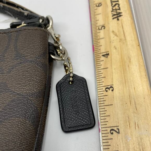 COACH Dark Brown Leather Wristlet - Picture 9 of 9